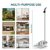 Yangbaga Dust Pans with Long Handle - 35" Heavy Duty Metal Upright Stand Up Dustpan - Long Handled Stand Up Dustpans - Best Dustpans for Home/Lobby/Shop/Garage/Yard