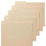 Amazon Basics File Folders with Tabs for Filing, 1/3-Cut Tab, Assorted Positions, 8.5x11 inches, Letter Size, Manila, Pack of 100