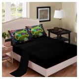 NINENINE Gaming Bedding 5PCS Queen Size Comforter Sets for Boys,Gaming Bedding Sets for Boys Black Comforter Sheet Set(1Comforter, 1Flat Sheet, 1Fitted Sheet, 2Pillowcases)
