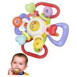 Baby Montessori Sensory Teething Toy - Safe, Multi-Functional BPA-Free Silicone Teether for Babies 0-12 Months - Teething Relief & Fun Play with Rattle - Perfect Baby Toys for Boys & Girls
