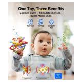 Baby Montessori Sensory Teething Toy - Safe, Multi-Functional BPA-Free Silicone Teether for Babies 0-12 Months - Teething Relief & Fun Play with Rattle - Perfect Baby Toys for Boys & Girls
