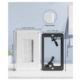 VCE Brush Wall Plate Cable Pass Through with Bracket, Decorator Cover for Low Voltage Cables - White, 2-Pack