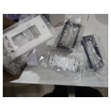 VCE Brush Wall Plate Cable Pass Through with Bracket, Decorator Cover for Low Voltage Cables - White, 2-Pack