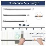 ENJOYBASICS Shower Curtain Rod 30 to 88 Inches, 1 Inch Stainless Steel Adjustable Spring Tension Rods No Drill for Bathroom, Closet, Window, Room Divider, Never Rust, Non Slip, Nickel