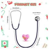 ERDOGLY Kids Stethoscope Toy, Real Working Nursing Stethoscope for Kids, Doctor Game Kit for Toddler, Boys Girls Doctor Nurse Cosplay Halloween Costume Accessories, Dark Blue