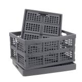 Nesmilers 3 Packs Plastic Collapsible Crates Folding Baskets Organizing Bin (32 L)