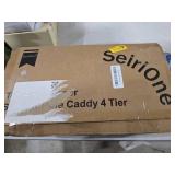 SEIRIONE Corner Shower Caddy Tension Pole, Quick Setup, Rust-Free Bathroom Shower Organizer Corner for Bathtub Shampoo Storage, 4-Tier Adjustable Shelf, Drill Free, Fits 34 to 116 Inch Height, Silver