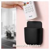 kulusion 3 Pcs Remote Control Holder, Wall Mount Pen Holder Hole-Free Self Adhesive Phone Charging Organizer Pencil Storage Containers for Home Office School Supply Orgaizer(Black)