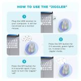 PEIOUS Wireless Mouse Jiggler - LED Wireless Mice with Build-in Mouse Mover, Rechargeable Moving Mouse for Laptop with Undetectable Random Movement Keeps Computers Awake - Silver