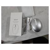 PEIOUS Wireless Mouse Jiggler - LED Wireless Mice with Build-in Mouse Mover, Rechargeable Moving Mouse for Laptop with Undetectable Random Movement Keeps Computers Awake - Silver