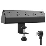 Jgstkcity Desk Clamp Power Strip,40W Total Fast Charging Station,2 PD 20W USB C Ports,Desk Edge Mount Surge Protector for Home, Office,3 Outlets,Fit 1.96\" Tabletop Edge,ETL Listed