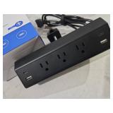 Jgstkcity Desk Clamp Power Strip,40W Total Fast Charging Station,2 PD 20W USB C Ports,Desk Edge Mount Surge Protector for Home, Office,3 Outlets,Fit 1.96\" Tabletop Edge,ETL Listed