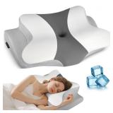 Cervical Neck Pillow for Pain Relief - Ergonomic Side Sleeper Pillow for Neck Support, Cooling Cervical Pillow for Sleeping, Contour Orthopedic Memory Foam Pillows for Back Stomach Sleepers