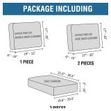 H.VERSAILTEX Multi-Pieces Couch Covers for 3 Cushion Sofa High Stretch Couch Cushion Covers Jacquard Textured Twill Fabric(3 Seat Covers Plus 3 Back Cushion Covers, Sand)