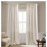 KOUFALL Linen Back Tab Rod Pocket Linen Sheer Curtains for Living Room 52x102 Inches Long
