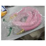 PATIKIL 4 Feet Light Pink Velvet Stanchion Rope, 2 Pack Crowd Control Barrier Rope with Snap Hooks for Posts Stands Queue Divider of Hotel Theater, Golden