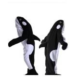 Whale Blanket Hoodie & Onesie - Soft Plush Whale Costume Pajamas for Sleeping
