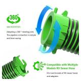 20 FT Sewer Hose for RV Camper - RV Sewer Hoses with Swivel Fitting Extension Kit - Upgrade TPE Technology for Abrasion Resistance Crush Protection