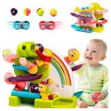 Marstone Toddler Toy for 1 Year Old Boy Gifts: 2-in-1 Ball Drop and Car Ramp Race Track, Educational Activity for 1 2 3 Year Old Boys Girls, 1st Birthday Baby Musical Toys for Cause Effect Learning