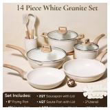 CAROTE 14 Pcs Pots and Pans Set Nonstick,Cookware Set Kitchen Cooking Set with Utensil and Pan Protectors