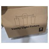 Indoi Bathroom Light Fixtures, 3-Light Brushed Gold Vanity Light, Gold Bathroom Lights Over Mirror with Clear Glass Shade, Wall Sconces for Mirror Bedroom Living Room Hallway