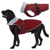 Lelepet Warm Dog Winter Coat Reflective Dog Jacket Fleece Vest Waterproof Windproof Cold Weather Coats with Adjustable Buckle Turtleneck Snowsuit for Small Medium Large Dogs,Rottweiler,Great Dane,XXXL