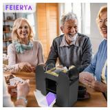 FEIERYA Automatic Card Shuffler 6 Deck,Battery-Operated Electric UNO Poker Shuffler,Playing Card Shuffler for Home Card Game,Travel