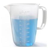 1 Gallon Measuring Pitcher-Convenient Conversion Chart,134oz Extra Large Plastic Measuring Cup-Strong Food Grade Material,Graduated Mixing Pitcher Great for Lawn,Pool Chemicals, Motor Oil and Fluids