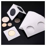 Favourde 300 Pieces Cardboard Coin Holder Flip Mega Assortment, 2 by 2 Inch for Coin Collection (6 Sizes)