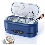 Miorcols Ultrasonic Cleaner Jewelry, New 48000Hz Jewelry Cleaner Ultrasonic Machine with Dual Cleaning Modes, Suit for Eyeglasses, Rings, Retainer, Dentures,Watch Strap etc. (Dark Blue)