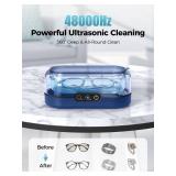 Miorcols Ultrasonic Cleaner Jewelry, New 48000Hz Jewelry Cleaner Ultrasonic Machine with Dual Cleaning Modes, Suit for Eyeglasses, Rings, Retainer, Dentures,Watch Strap etc. (Dark Blue)