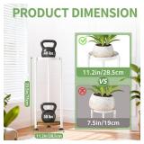 KMOTASUO 2 Tier White Plant Stand Indoor for Large Tall Heavy Duty Planter, Multiple Sturdy Metal Flower Corner Rack for Narrow House Floor, Iron Vertical Level Round Orchi Holder Organizer, Modern