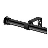 Small Curtain Rods for Windows 30\" to 45\" 5/8 Inch Standard Decorative Black Curtain Rod with Brackets Easy to Install for Bedroom Living room Kitchen (30\",45\")