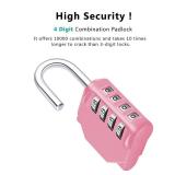 ZHEGE Combination Lock, 4 Digit Combination Padlock Outdoor, School Lock, Gym Locks (Pink)