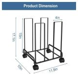 Carton Storage Rack with Caster Wheels, Portable Cardboard Organizer, Carton Stand for Cardboard Storage, Carton Cart for Home Warehouse, Black Carton Organizer