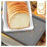 Kiss Core New Upgrade Bread Slicer for Homemade Bread, Bread Slicing Guide Adjustable Width, Foldable and Compact Cutting Guide with Crumb Tray, Suitability for Homemade Bread, Bagels, Cakes
