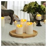 Homemory Rechargeable Flameless Candles, LED Candles, Battery Operated Candles with Remote and Timers, Outdoor Waterproof, Long Lasting, Set of 3