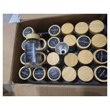 EDELHAUS Square Spice Jars with Bamboo Wooden Lid (Pack of 24) Spice Jars with Shaker Insert and Labels - Bamboo Lid Glass Container for Spice Organisation [4.3 in x 1.8 in]