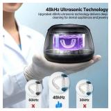 Ultrasonic Retainer Cleaner Machine 48kHz Denture and Aligner Cleaning Pod for Mouth Guards Night Guards Dental Trays Braces Toothbrushes Jewelry with 200ML Capacity (Black)
