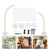 AerWo Balloon Arch Kit 9.35FT & 6FT, Free Bending Half Balloon Arch Stand with Base, Floor Gold Balloon Arch Frame Backdrop for Wedding Birthday Party Baby Shower Yard Lawn Home Christmas Decorations