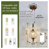 Piepooye Vintage Glass Pendant Light Antique Brushed Gold Chandelier 4.72\" Mini Adjustable Hanging Ceiling Light Fixture for Kitchen Island Farmhouse Dining Room Bedroom Foyer Entryway