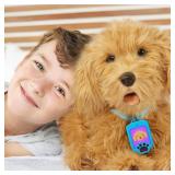 My Fuzzy Friends Moji Interactive Labradoodle - Plush Interactive Dog Toy for Boys and Girls, Loveable and Lifelike Companion Pet, Brown