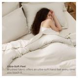 Bedsure Queen Comforter Set Beige - Bed in a Bag Queen Size Bedding 7 Pieces, Cationic Dyed Bed Set Gift for Family, Beige Soft Bedding for All Seasons Comforter with Sheets, Pillowcases & Shams