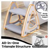 Primlect Potty Training Seat, 2-in-1 Toddler Toilet Seat with Step Stool, Ultra-Stable Potty Chair Attachment, Adjustable Seat and Step Ladder, Non-Slip Design, Splash Guard for Boys and Girls(Grey)