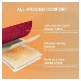 Easthome Electric Heated Throw Blanket - Jacquard Checkered Sherpa 50\"x60\" Fast Heating Bed Blankets with 6 Heating Levels & 4 Hours Auto Off, Over-Heat Protection ETL, Red