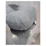 IASEAHK Chair Cushions for Dining Chairs, Dining Chair Cushions, Tufted Indoor Chair Pads with Ties & Non Slip Backing, Seat Cushions for Kitchen Chairs 16.5 x 16.5 x 3.5", Set of 2 Light Blue