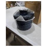 COPORISO Ceramic Butter Crock with Lid, French Butter Dish with Water Line for Countertop, Butter Keeper for Spreadable Butter, Container Holder for Kitchen and Home Decor, 6.7 OZ, Vintage Blue