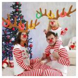 Christmas Games Decorations, Inflatable Reindeer Antler Ring Toss Game, Stocking Stuffers for Men Women Kids Teens Adults, Christmas Party Games Fun Xmas Gifts Carnival Holiday Family