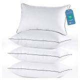 JOLLYVOGUE Bed Pillows Standard Size Set of 4, Cooling and Supportive Full Pillow 4 Pack with Down Alternative Filling for Side and Back Sleepers, Hotel Collection