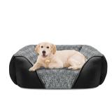 INVENHO Large Dog Bed Rectangle Washable Orthopedic Soft Calming Sleeping Durable Pet Cuddler with Anti-Slip Bottom